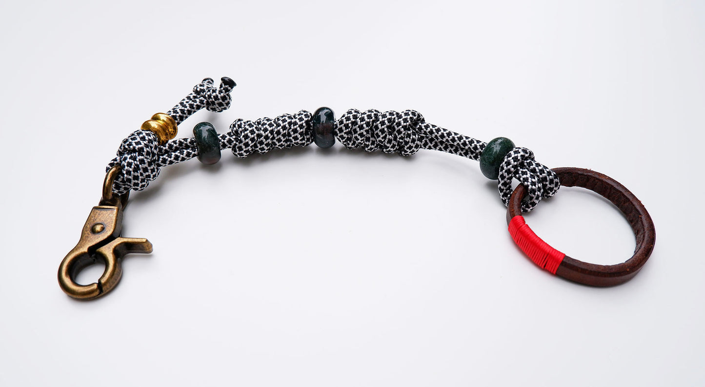 Jasper paracord keychain