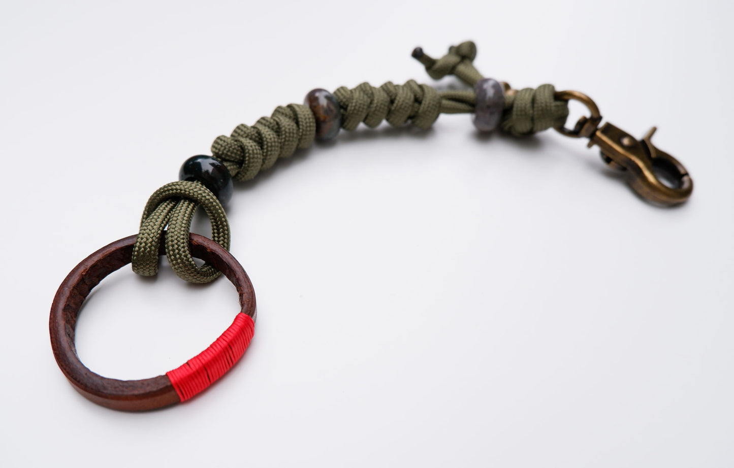 Jasper paracord keychain