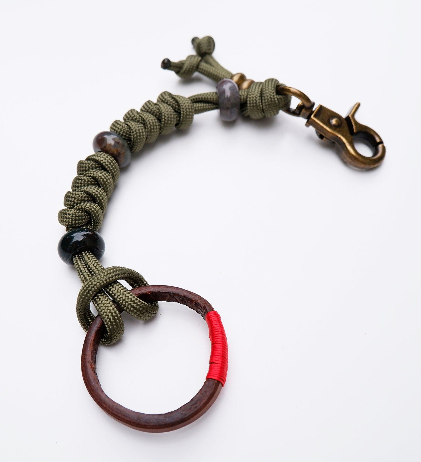 Jasper paracord keychain