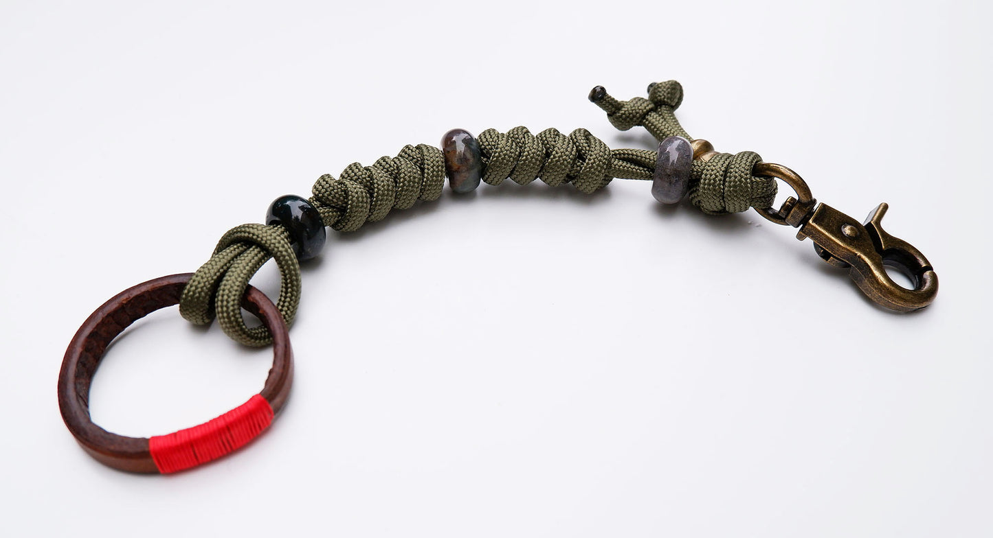 Jasper paracord keychain