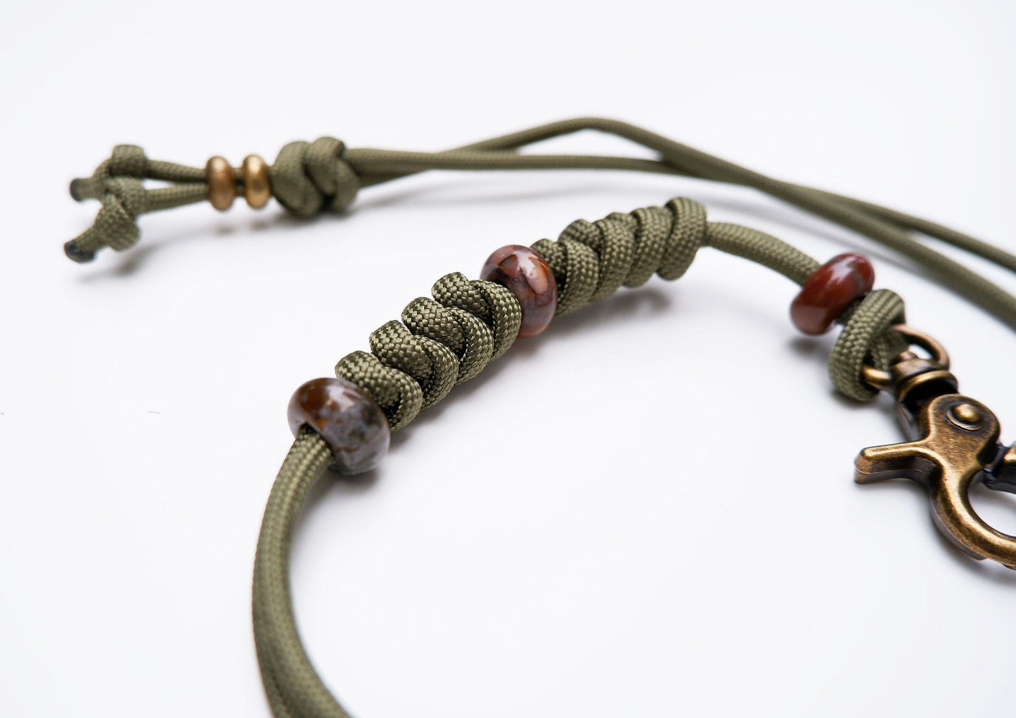 Jasper paracord keychain