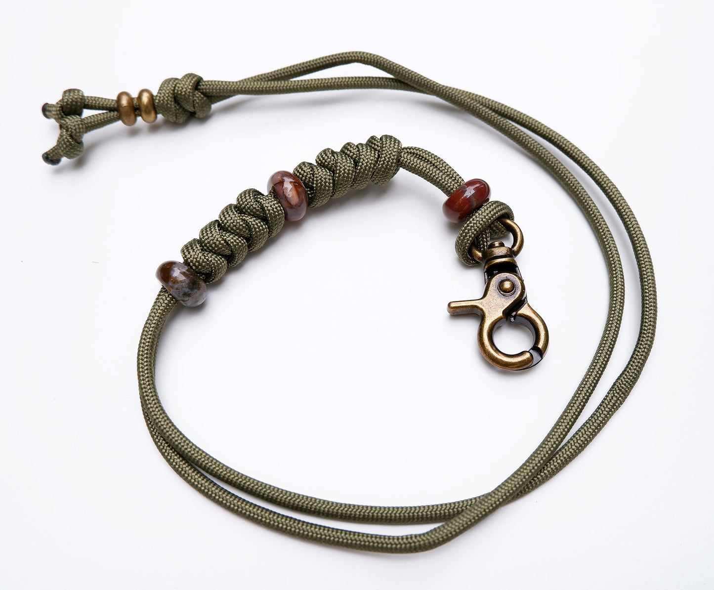 Jasper paracord keychain