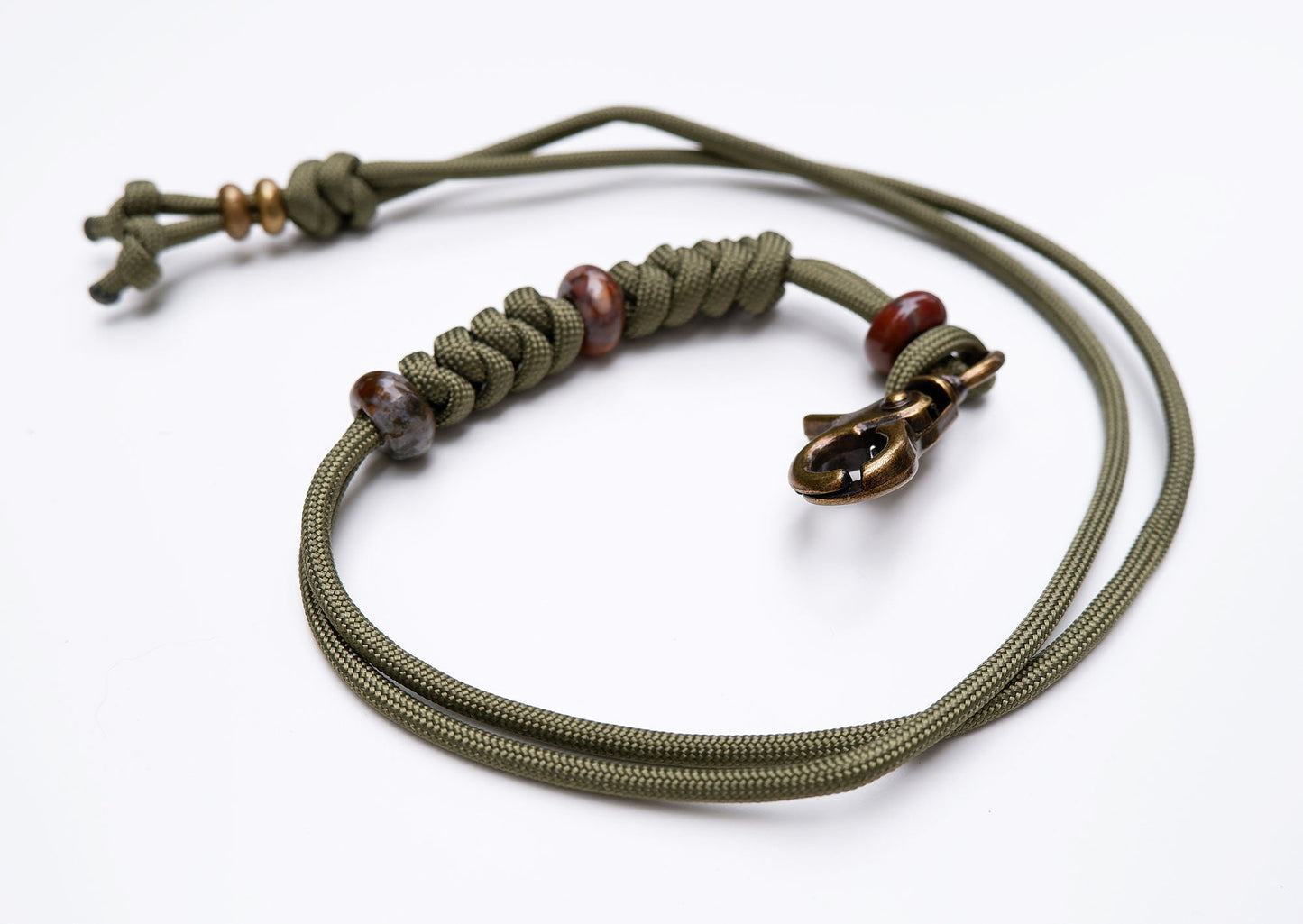 Jasper paracord keychain