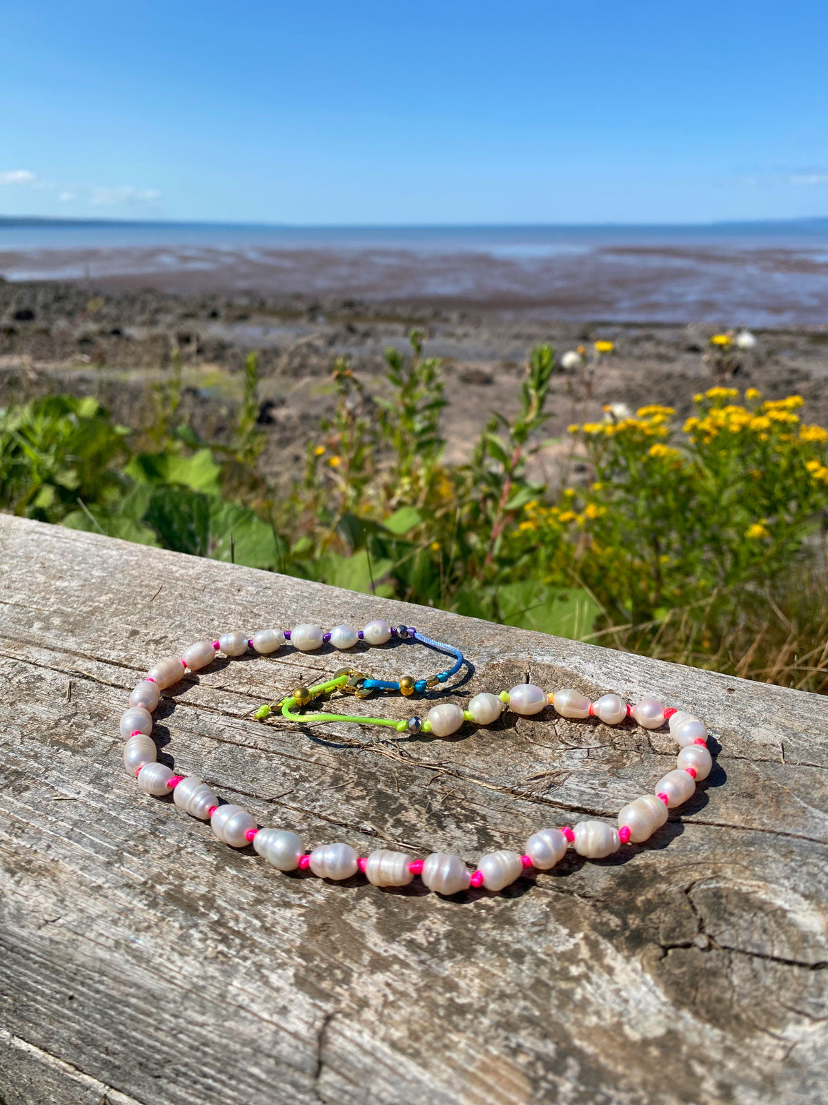 White pearl knot necklace