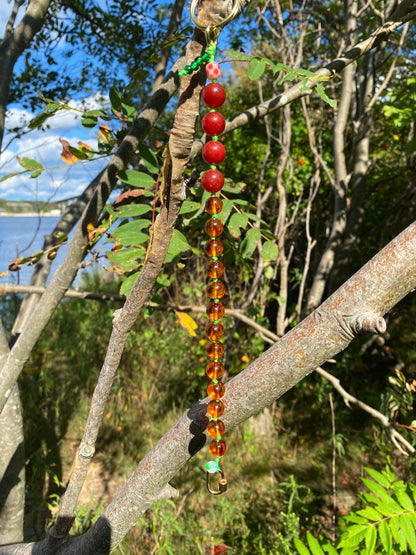 Amber carnelian keychain
