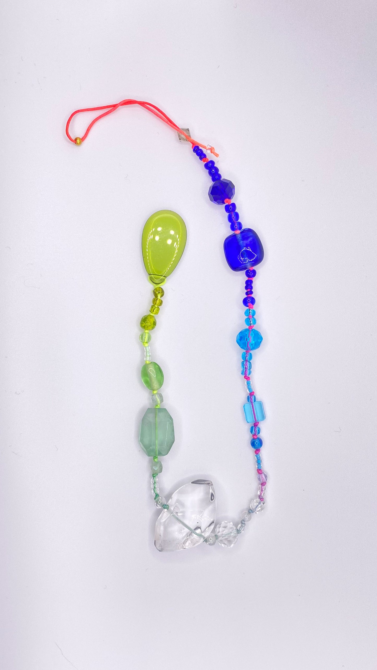 Green and blue crystal lightcatcher charm