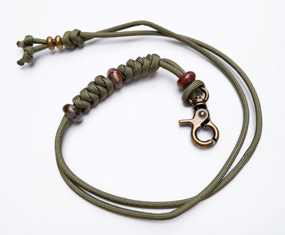 Jasper paracord keychain