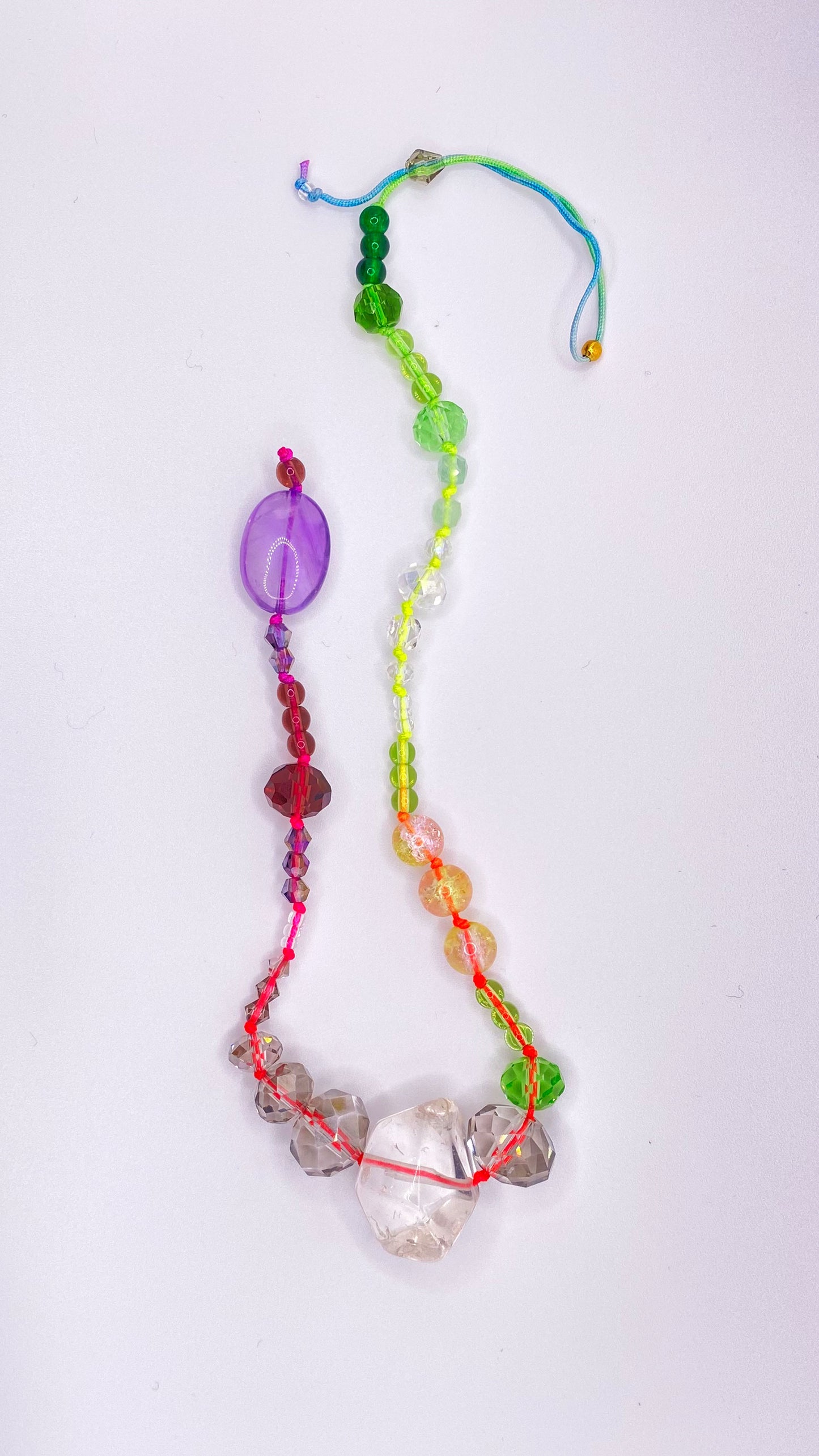 Purple and green crystal lightcatcher charm