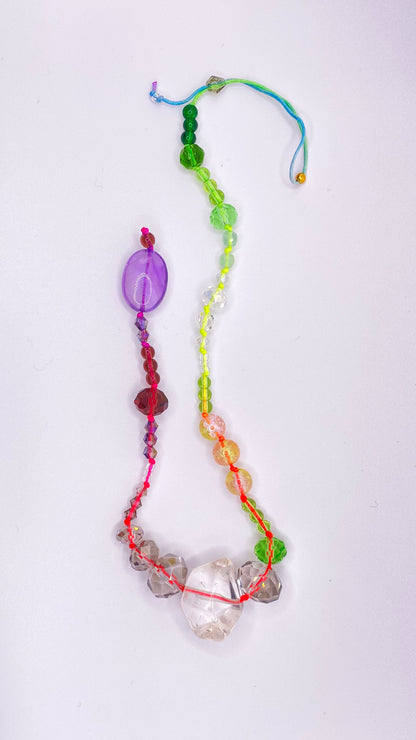 Purple and green crystal lightcatcher charm