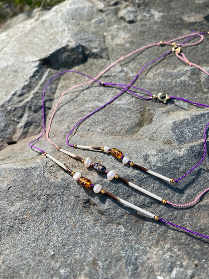 Quill necklace with star and pearls