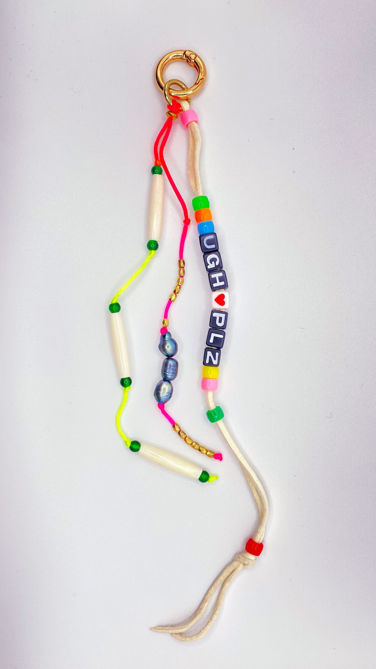 UGH PLZ keychain charm